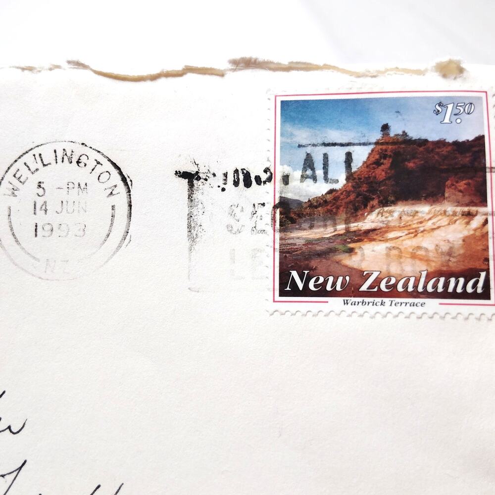 1993 New Zealand $1.50 Warbrick Terrace Cover to USA Fastpost Postmark